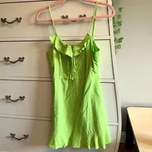 if by sea green dress 90s V Silk Slip main image 1